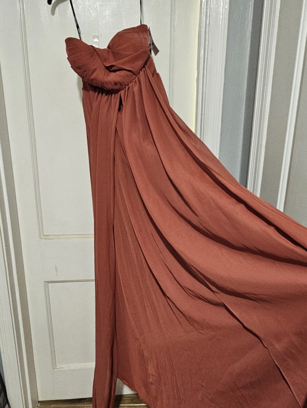NWT Birdy Grey Grace Chiffon Dress in Spice Size XL Strapless Convertible Maxi